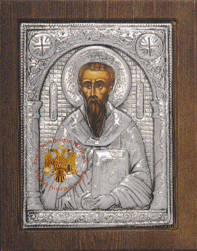 Saint Vasilios Orthodox Silver Plated Icon